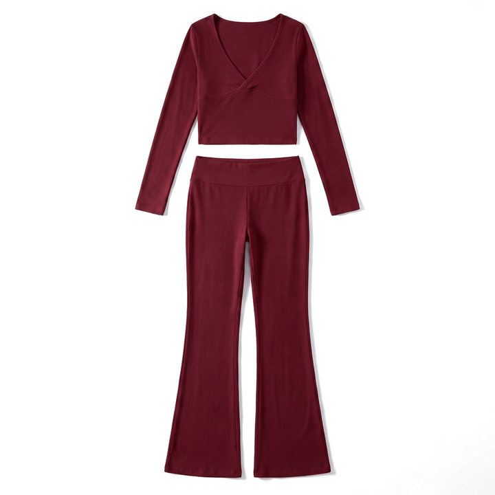 Riley Track Set - Color:Wine Red;Size:XXS