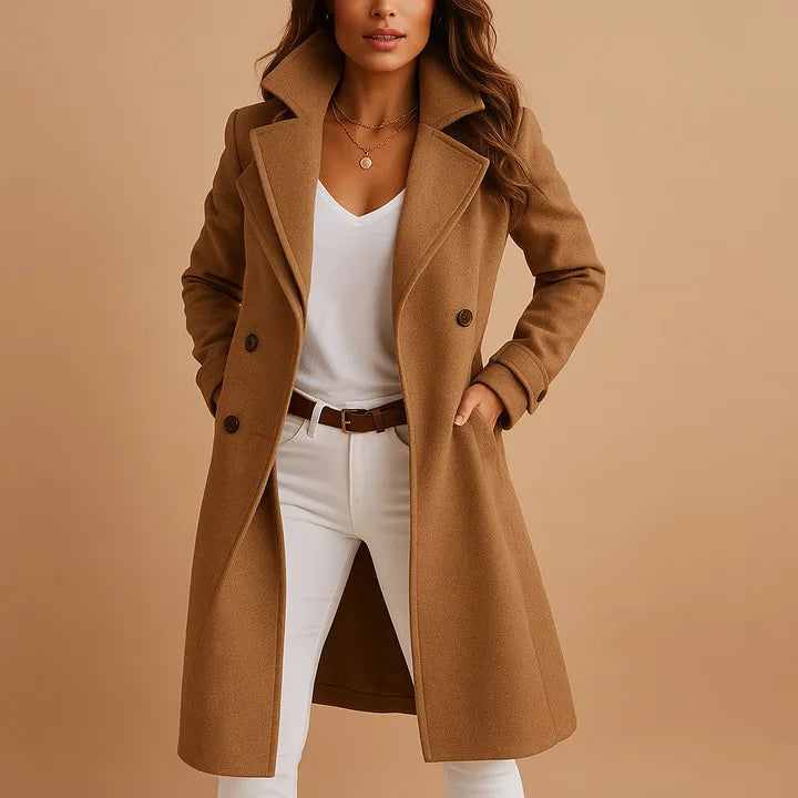 Riley | Women's Cotton Trench Coat - Brown