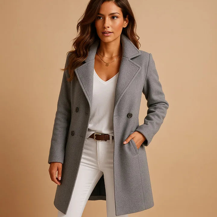 Riley | Women's Cotton Trench Coat - Gray