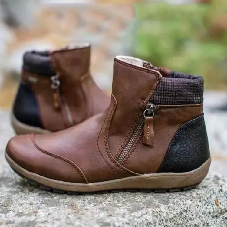 Riley | Women's Fall Orthopedic Boots - Color:Brown;Size:36