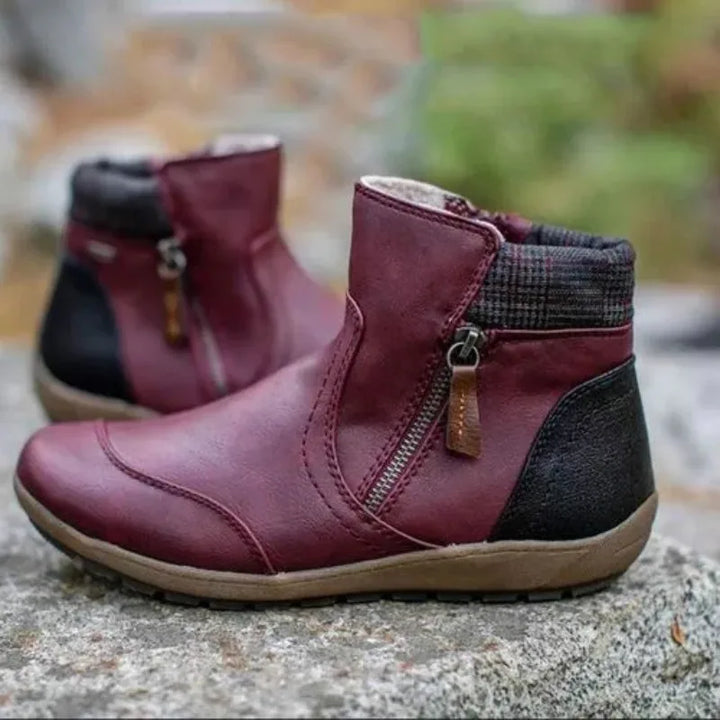 Riley | Women's Fall Orthopedic Boots - Color:Red;Size:36