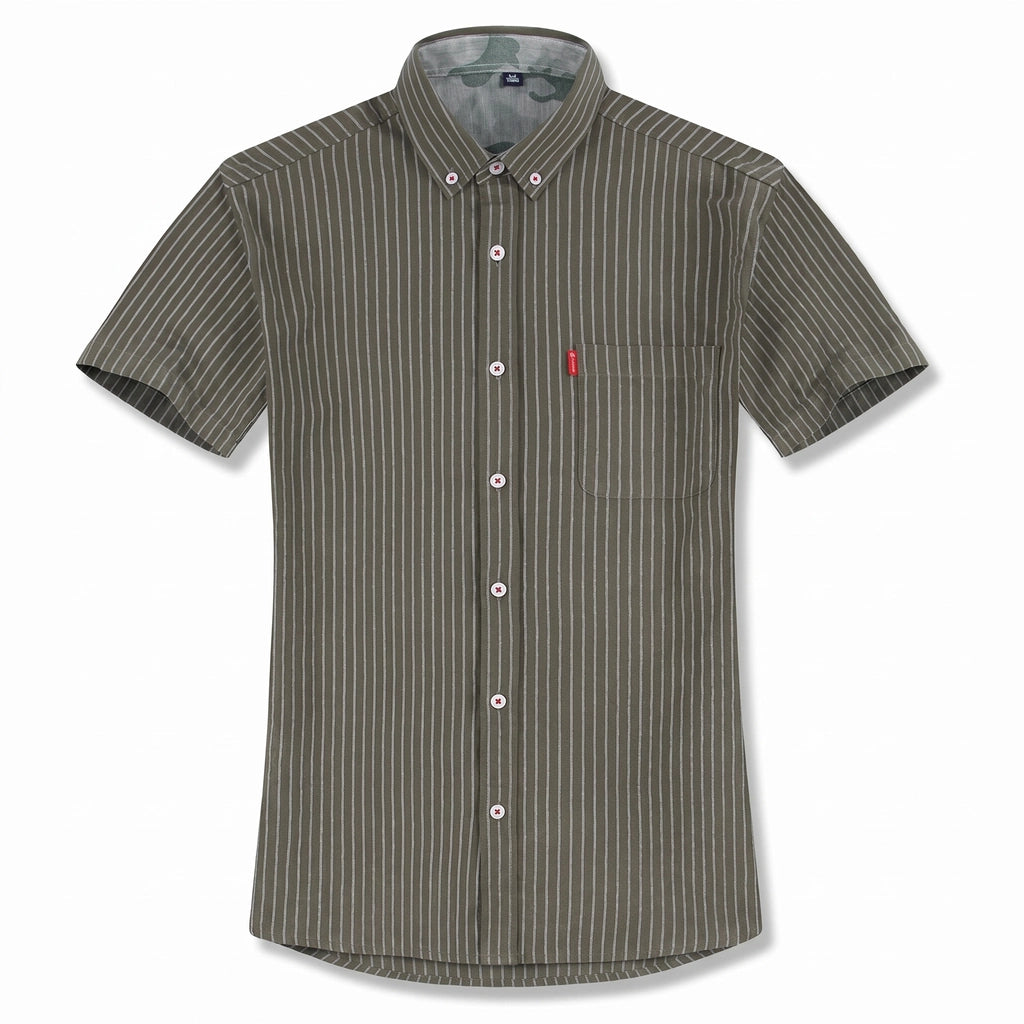 Rio Button-Up Shirt - Color:Green Stripe;Size:38/S