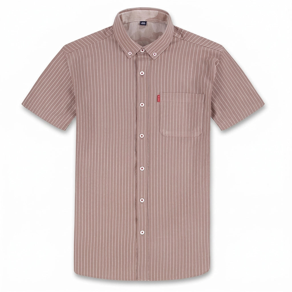 Rio Button-Up Shirt - Color:Khaki Stripe;Size:38/S