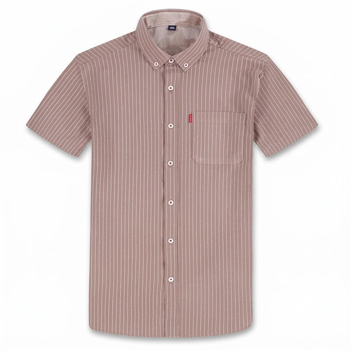 Rio Button-Up Shirt - Color:Khaki Stripe;Size:38/S