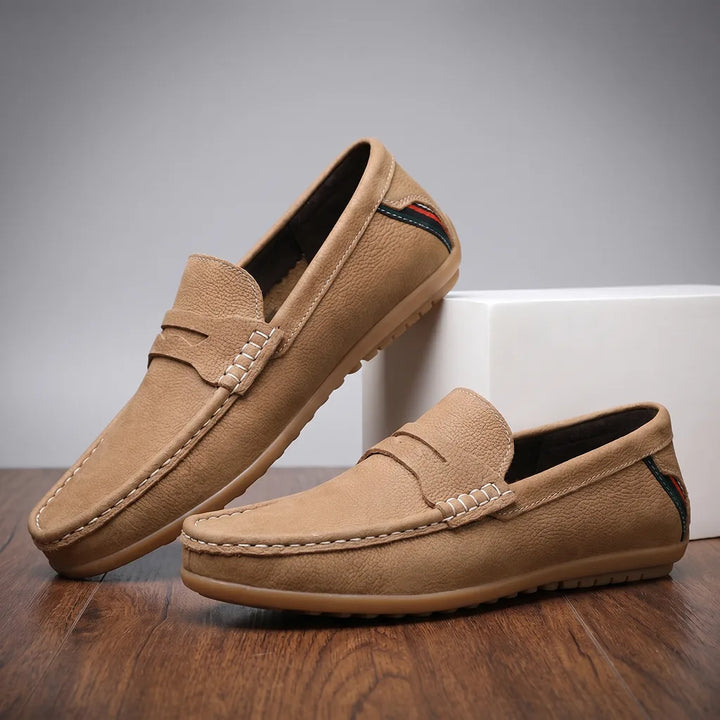 Riviera Italian Loafers - Color:Khaki;Size:38