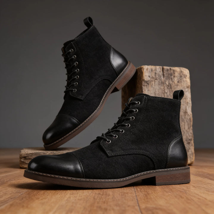 Roark Leather Wool Lined Boots - Color:Black;Size:39