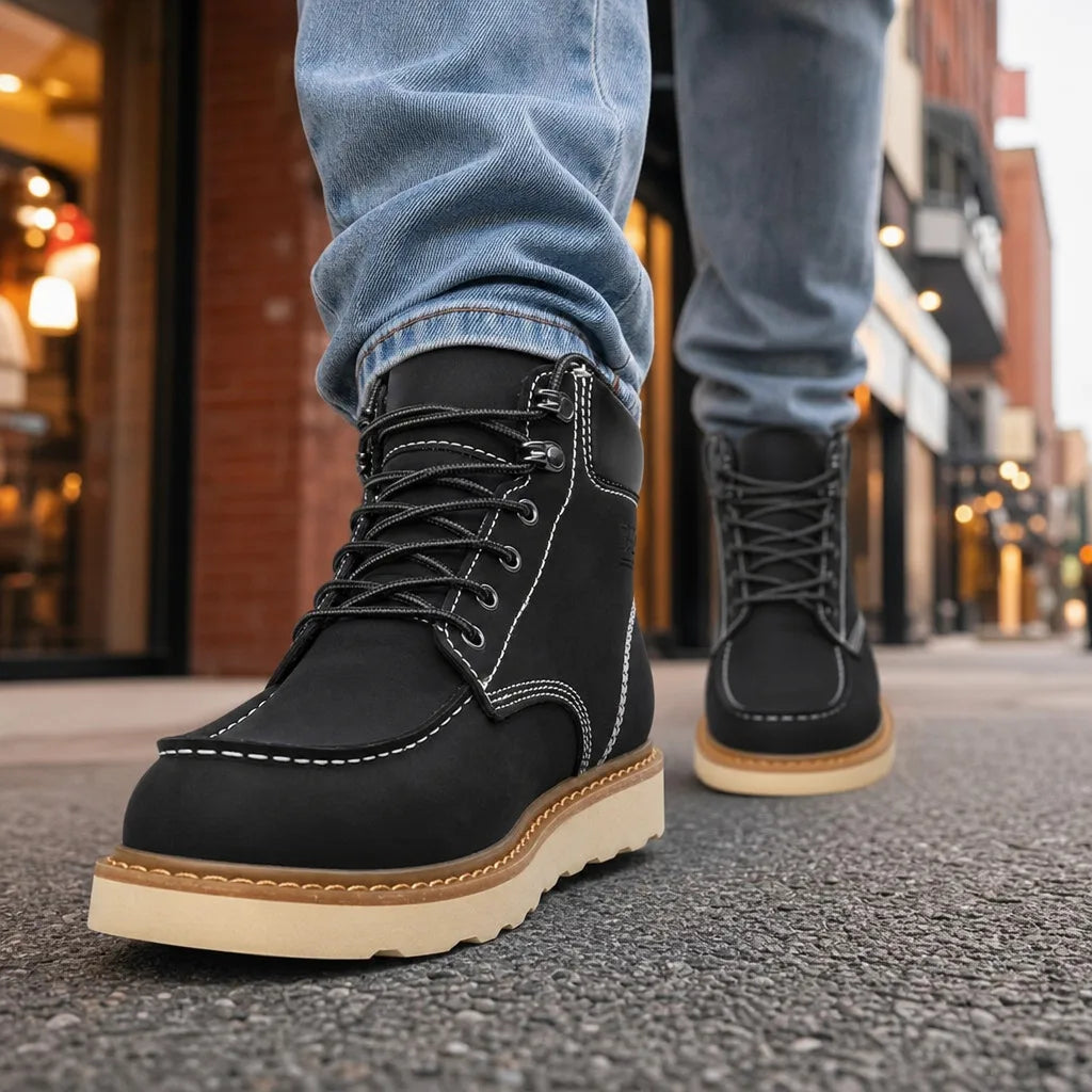 Men's Black Alcott Lace Up Work Boots