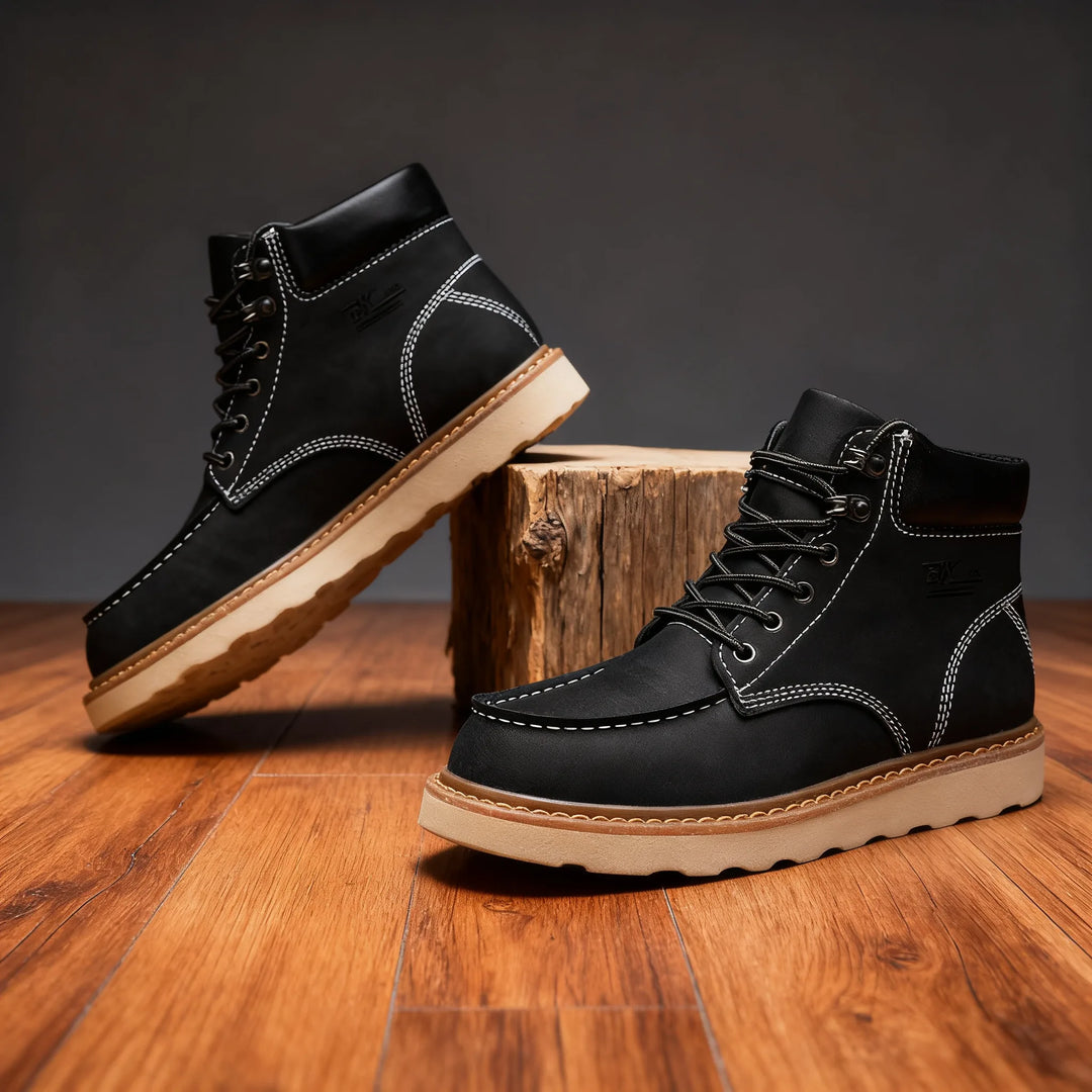 Roarke Moc-Toe Boots - Color:Black;Size:38