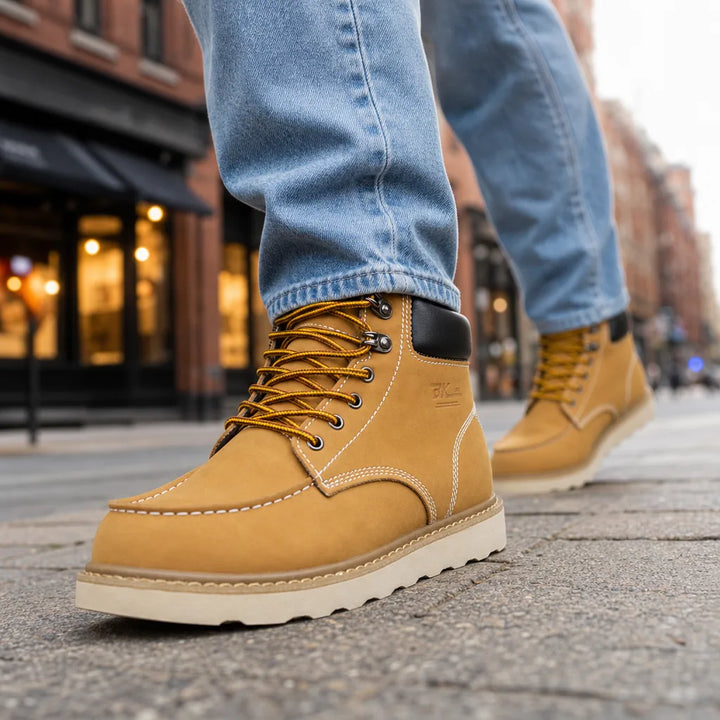 Men's Yellow Alcott Lace Up Work Boots