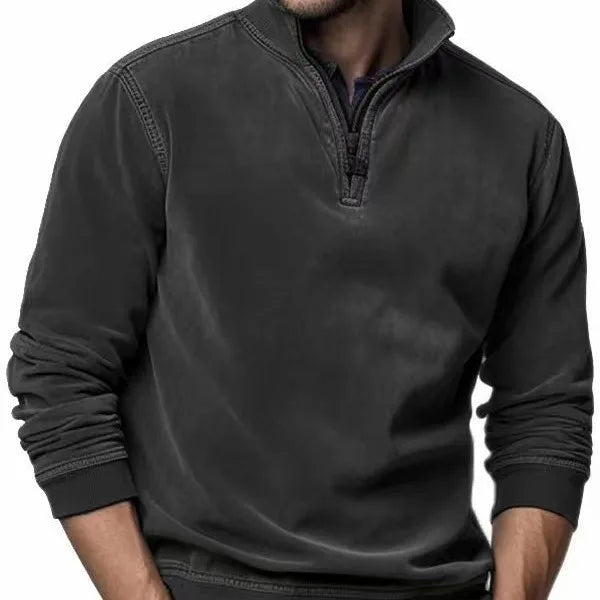 Rocco | Men's Soft Quarter-Zip Sweater - Color:Black;Size:S