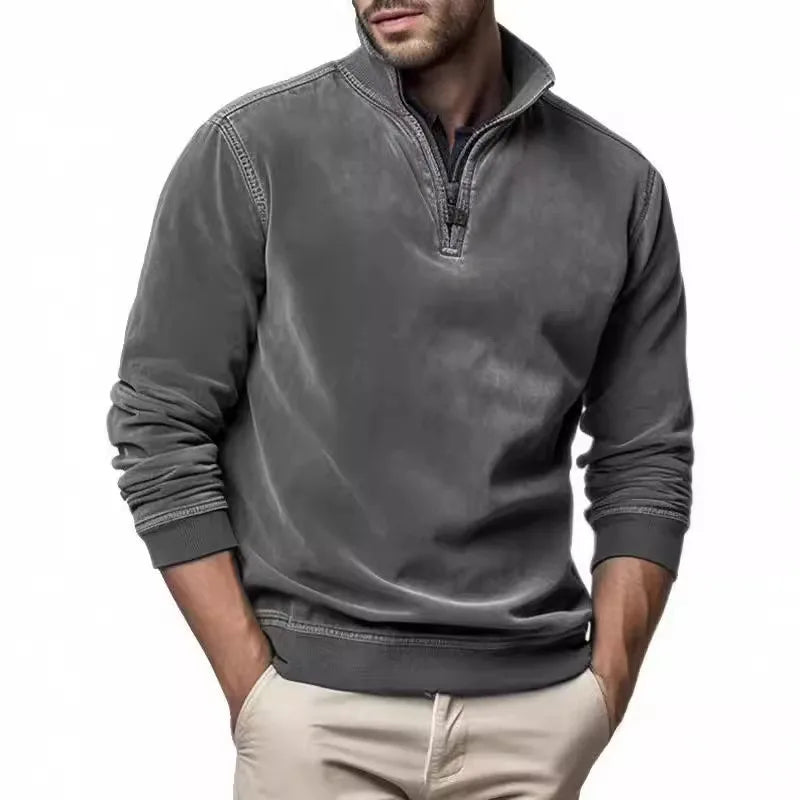 Rocco | Men's Soft Quarter-Zip Sweater - Color:Gray;Size:S