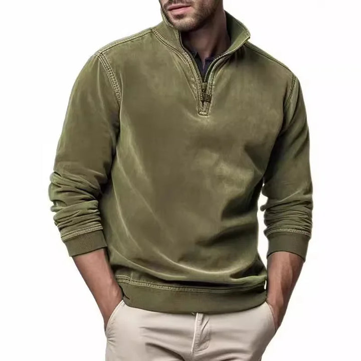 Rocco | Men's Soft Quarter-Zip Sweater - Color:Green;Size:S