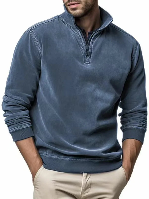 Rocco | Men's Soft Quarter-Zip Sweater - Color:Navy;Size:S