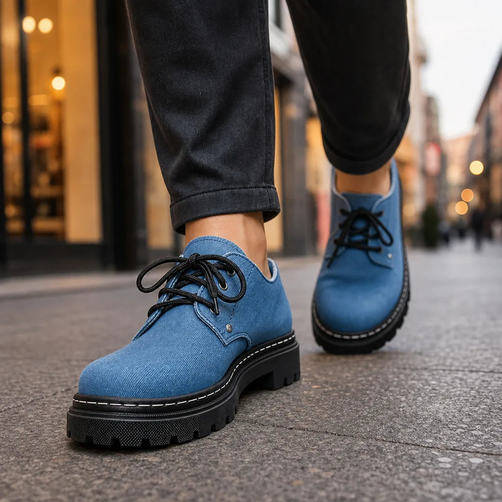 Men's Blue Isabelle Platform Derbies