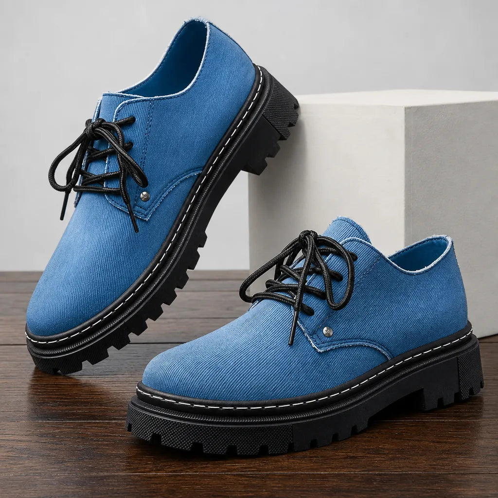 Rocco Platform Derbies - Color:Blue;Size:39