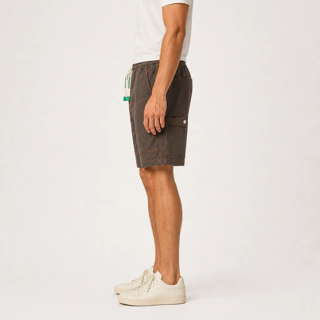 Men's Brown Langston Cotton Cargo Shorts