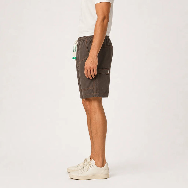 Men's Brown Langston Cotton Cargo Shorts