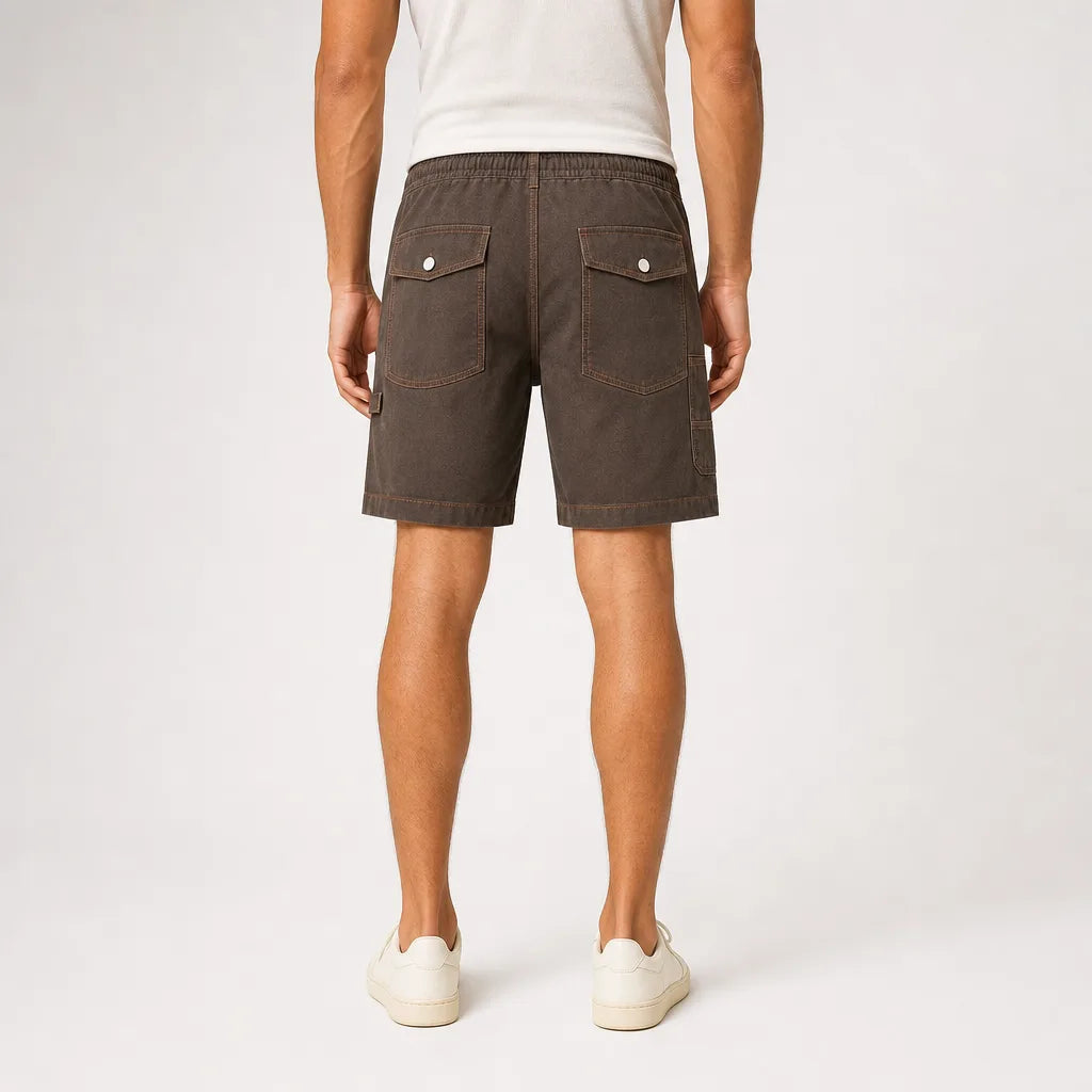 Men's Brown Langston Cotton Cargo Shorts