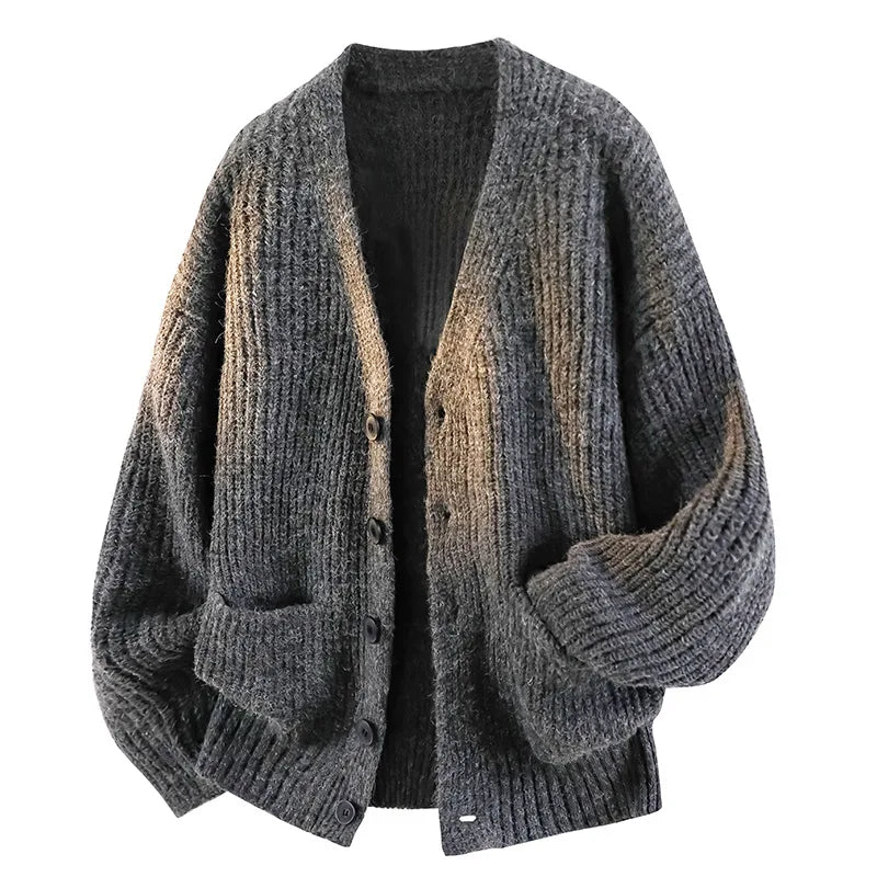 Rollo | Men's Soft Knit Cardigan - Size:S;Color:Charcoal