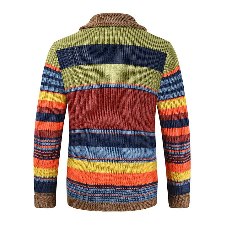 Men's Roman | Men's Striped Shawl-Collar Cardigan