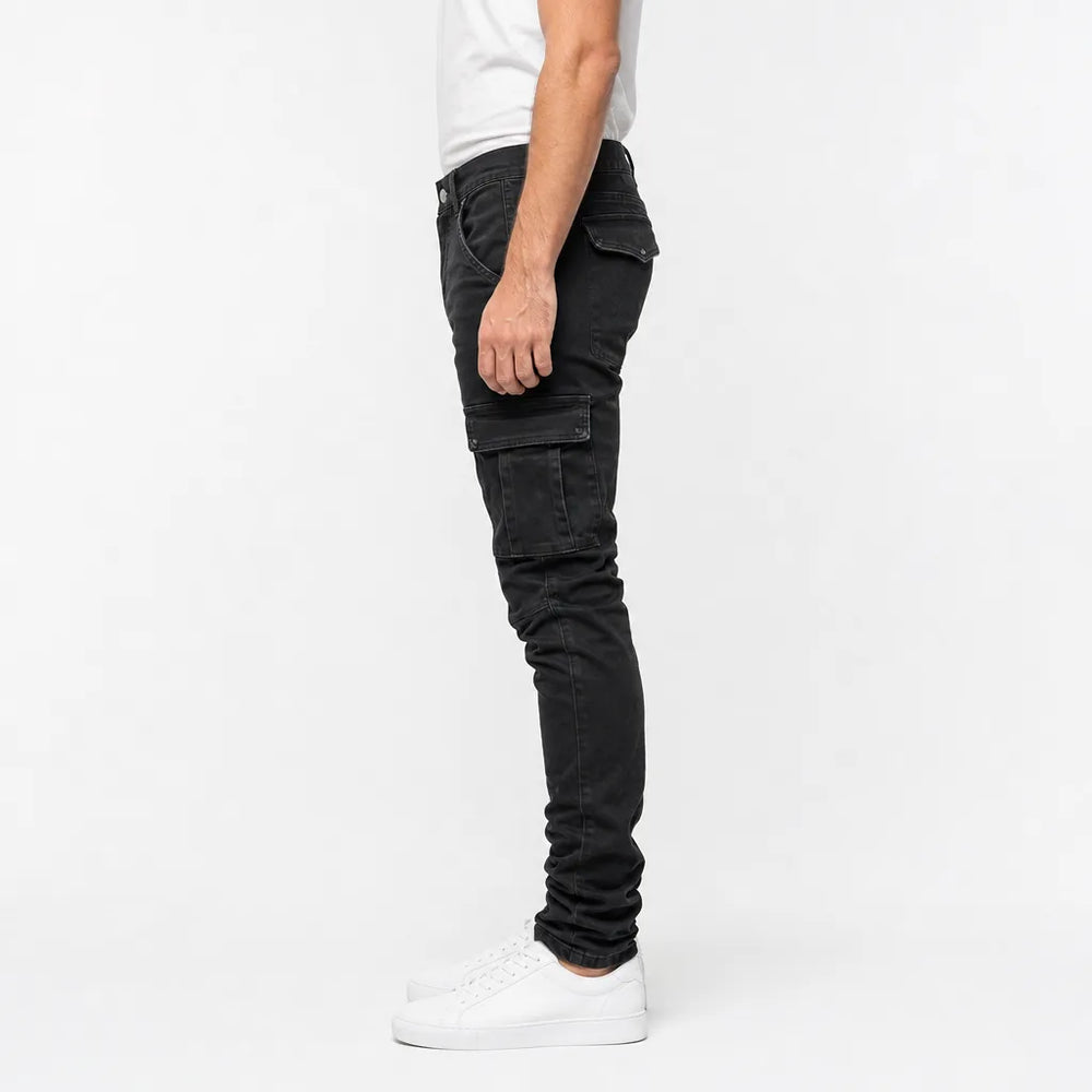 Men's Black Rawlins Skinny Cargo Jeans