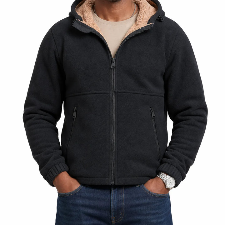Ronan | Warm Fall Fleece Jacket  - Color:Black;Size:S