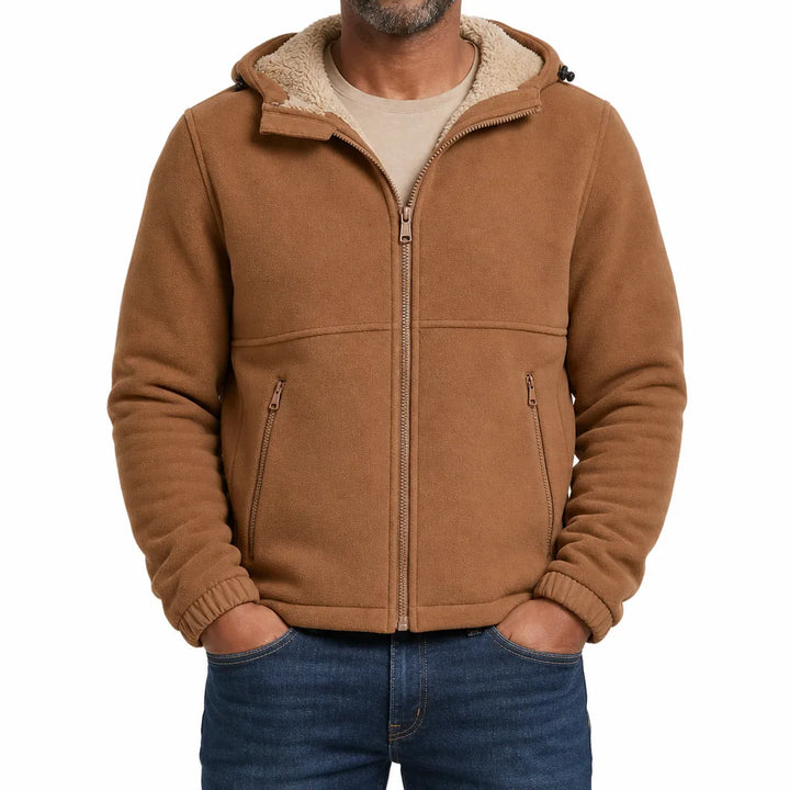 Ronan | Warm Fall Fleece Jacket  - Color:Brown;Size:S