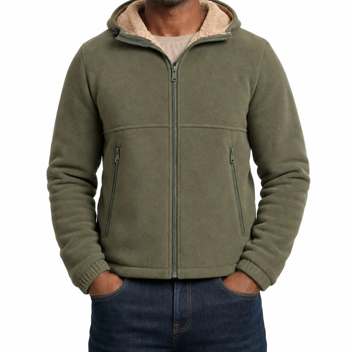 Ronan | Warm Fall Fleece Jacket  - Color:Green;Size:S
