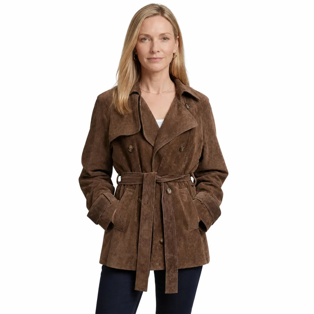 Women's Brown Brandt Belted Short Jacket