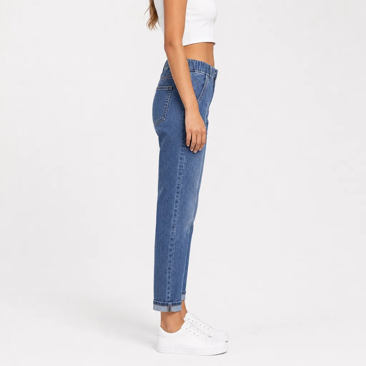 Women's Blue Clifford High Waist Cotton Jeans