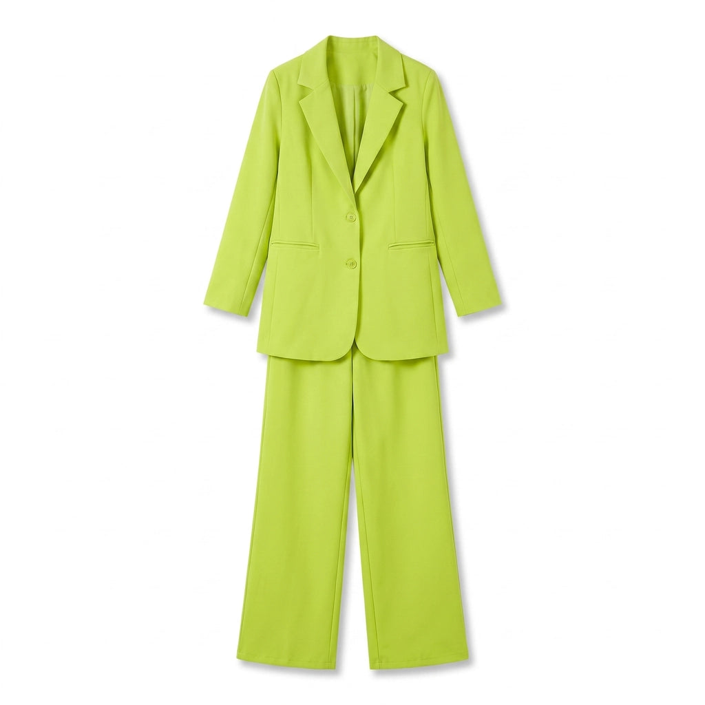 Rosalind Trouser Set - Color:Lime Green;Size:XS