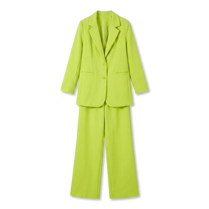 Rosalind Trouser Set - Color:Lime Green;Size:XS