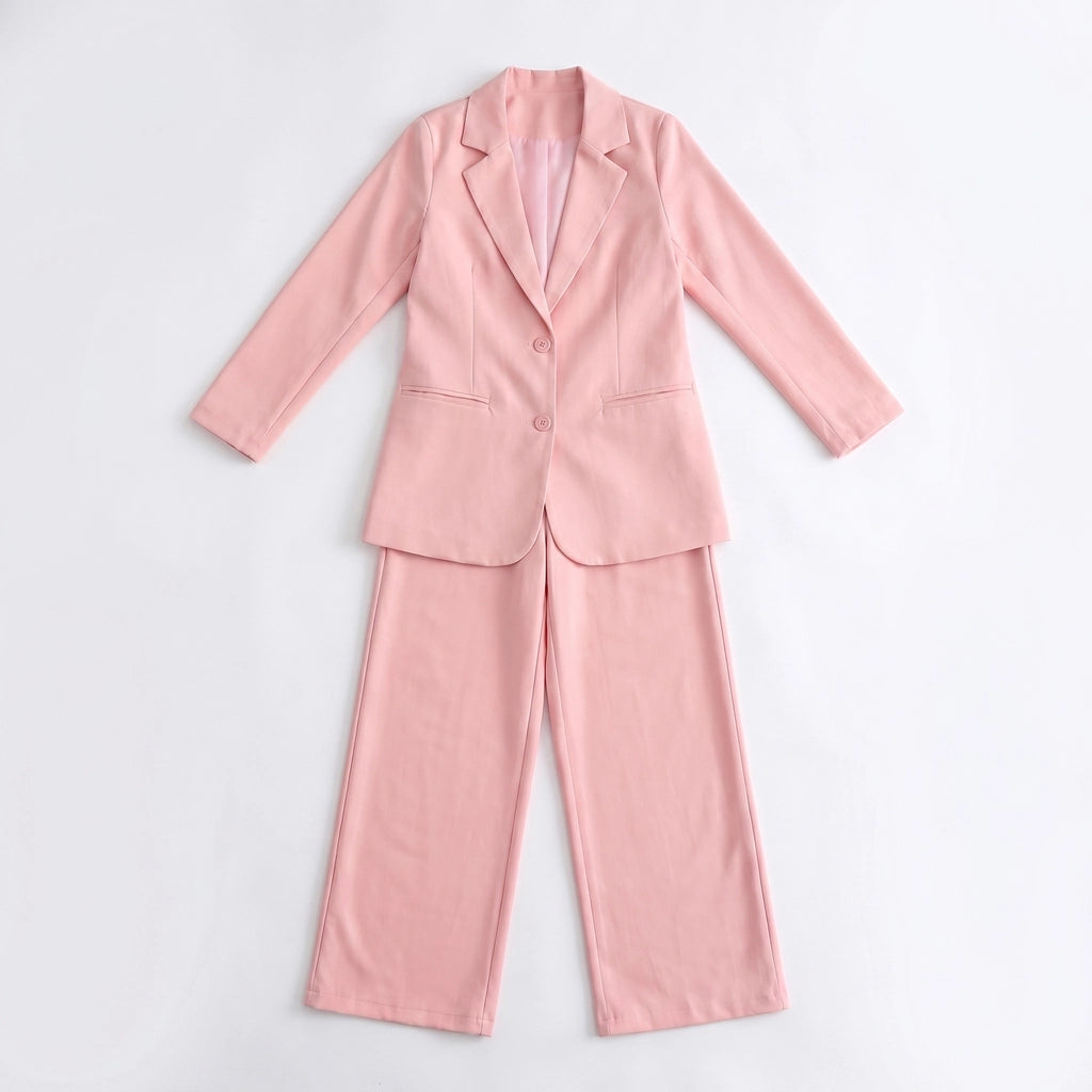 Rosalind Trouser Set - Color:Pink;Size:XS
