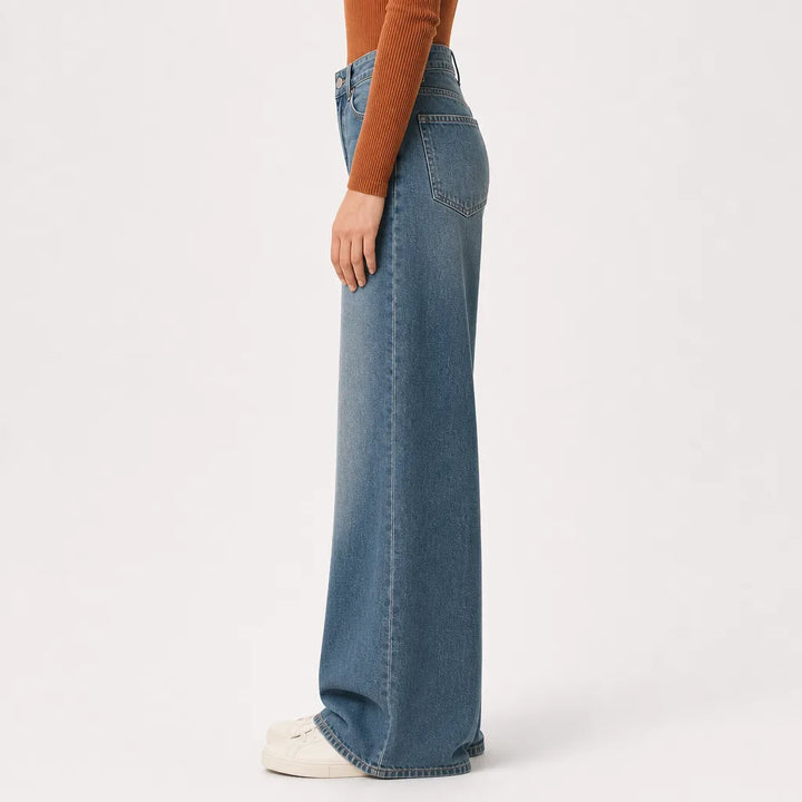 Women's Blue Navarro Cotton Flared Jeans