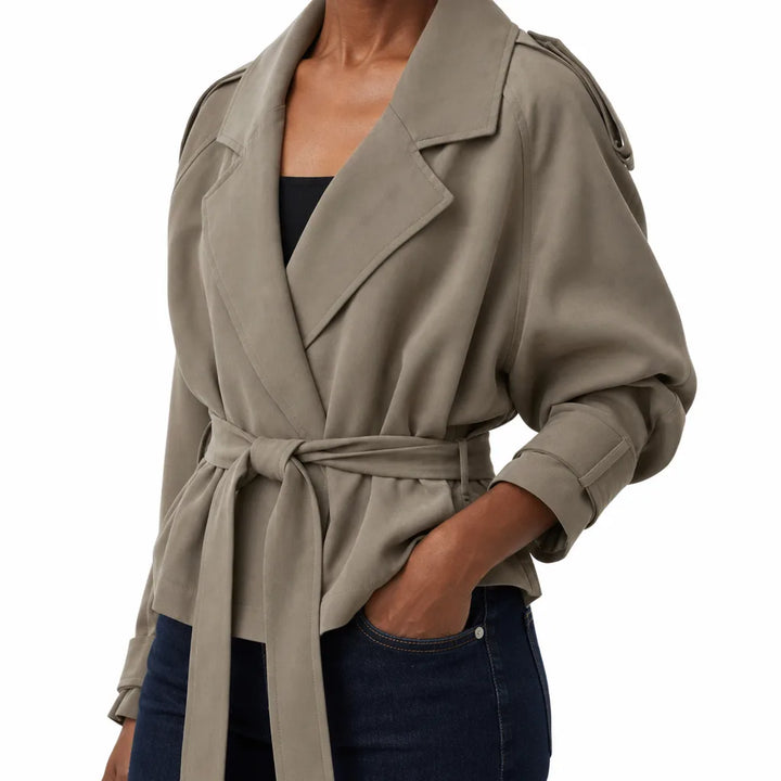 Women's Green Corwin Belted Trench Coat