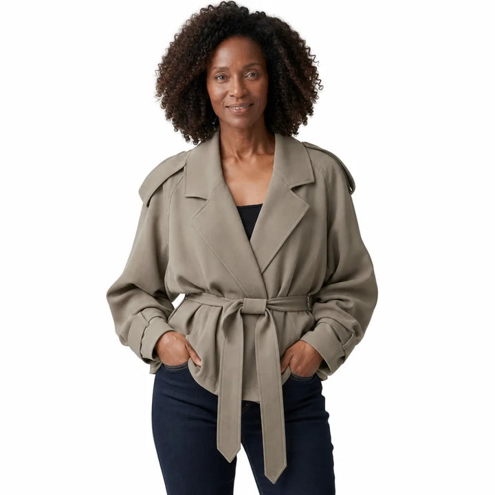 Women's Green Corwin Belted Trench Coat