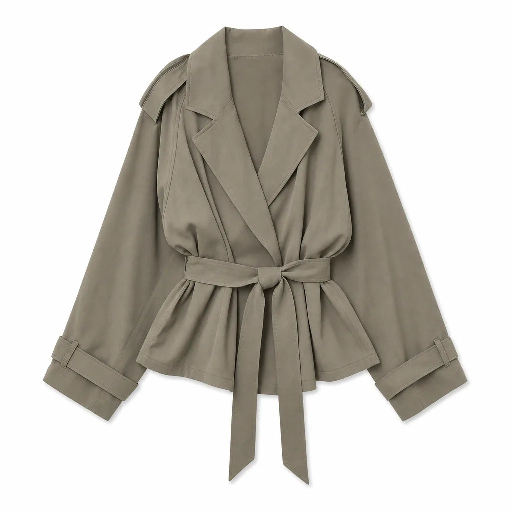 Women's Green Corwin Belted Trench Coat