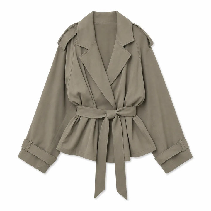 Women's Green Corwin Belted Trench Coat