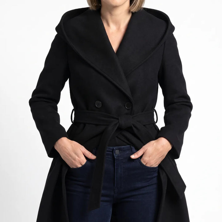 Rosanna | Women's Short Cropped Trench Coat - Color:Black;Size:XXS