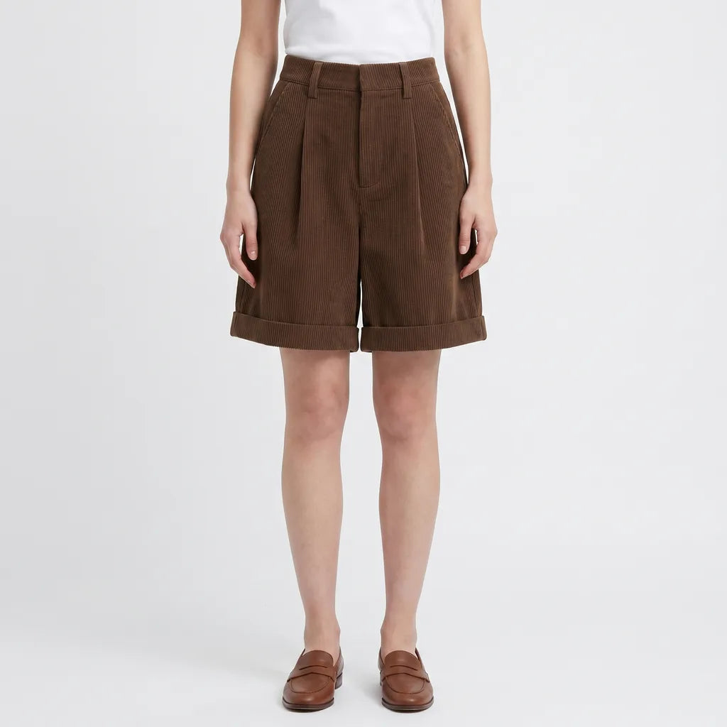 Women's Coffee Brown Reeves High-Waist Bermuda Shorts