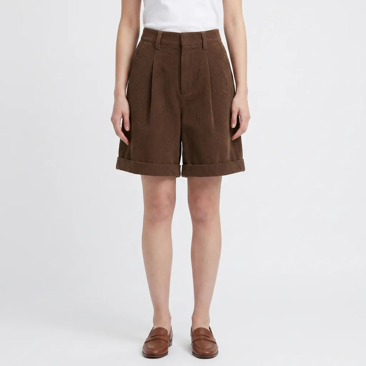 Women's Coffee Brown Reeves High-Waist Bermuda Shorts