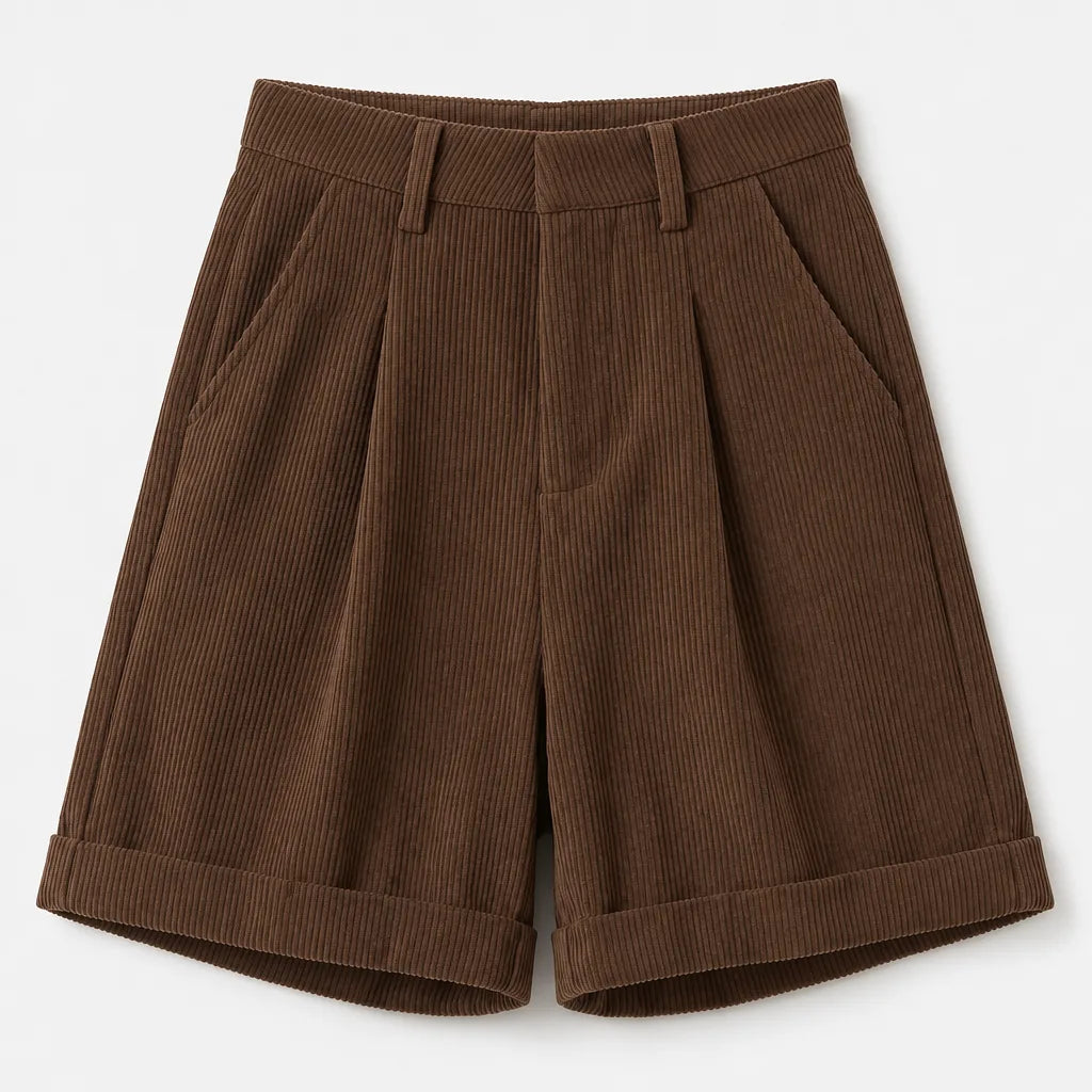 Rose Bermuda Shorts - Color:Coffee Brown;Size:XXS