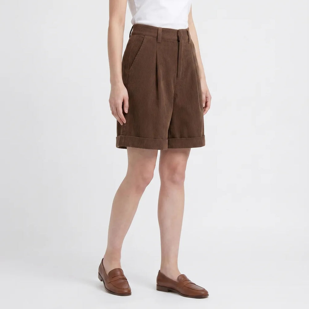 Women's Coffee Brown Reeves High-Waist Bermuda Shorts