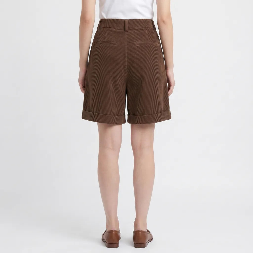 Women's Coffee Brown Reeves High-Waist Bermuda Shorts