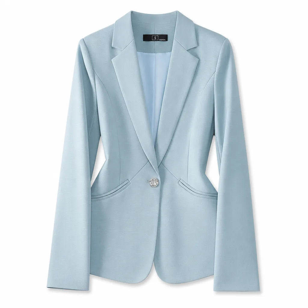 Rosemary Cropped Blazer - Color:Blue;Size:XS