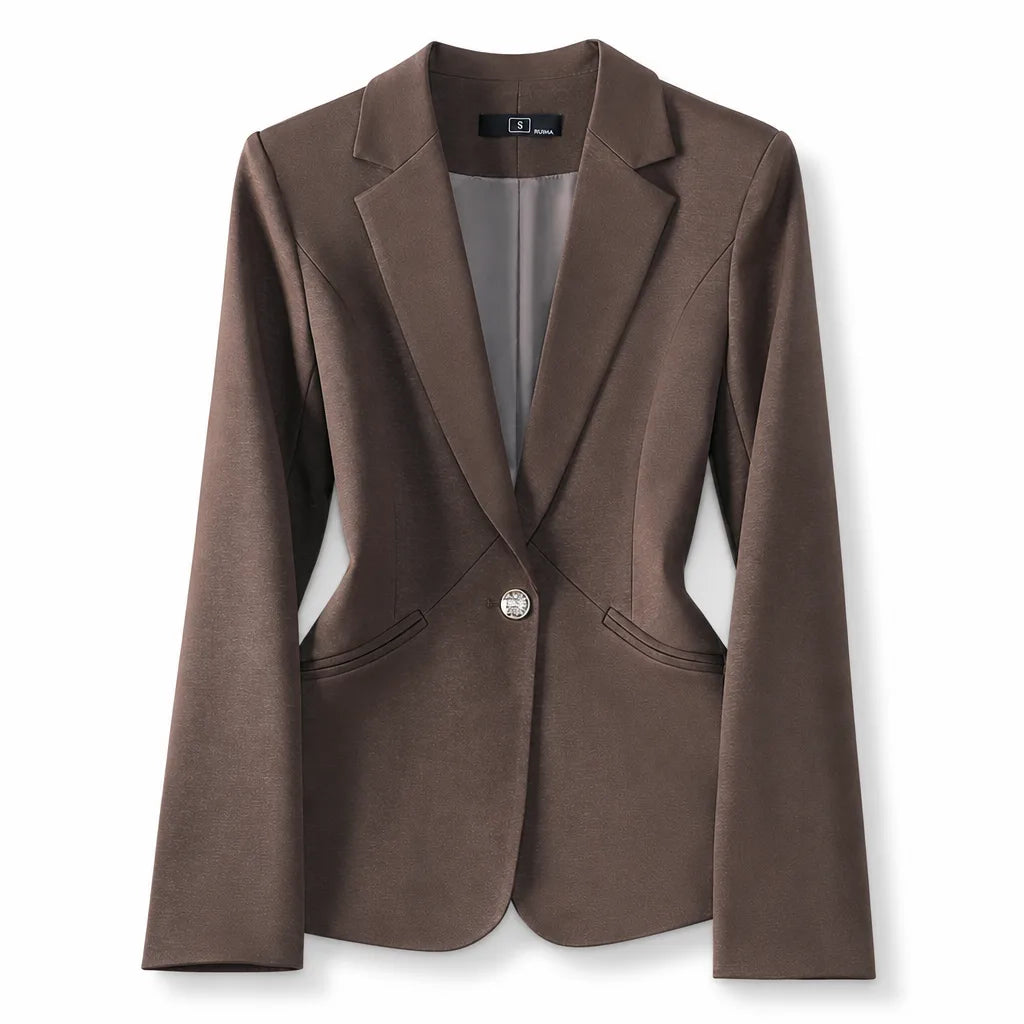 Rosemary Cropped Blazer - Color:Brown;Size:XS