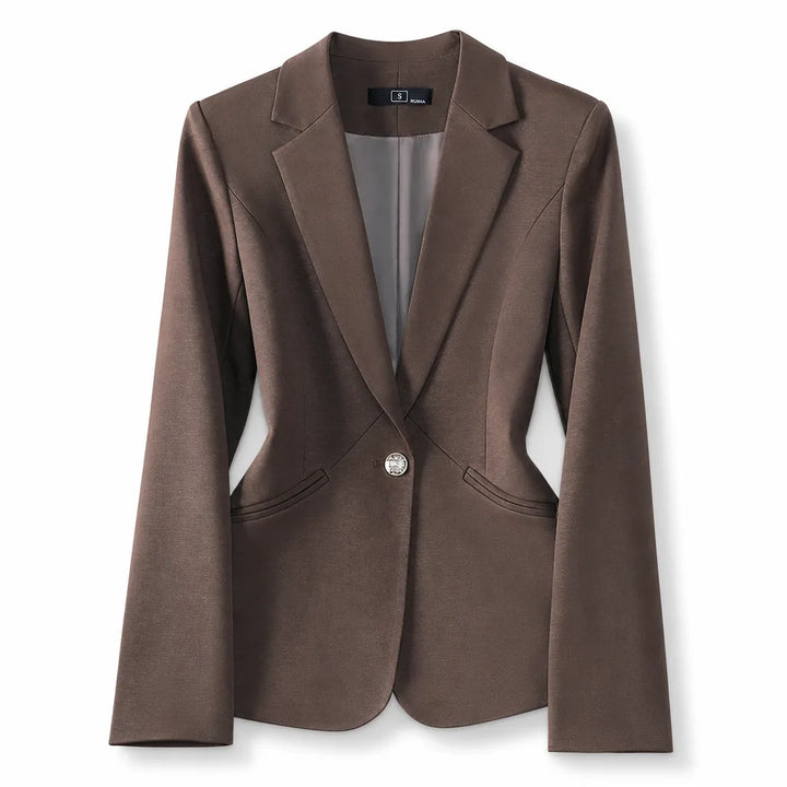 Rosemary Cropped Blazer - Color:Brown;Size:XS