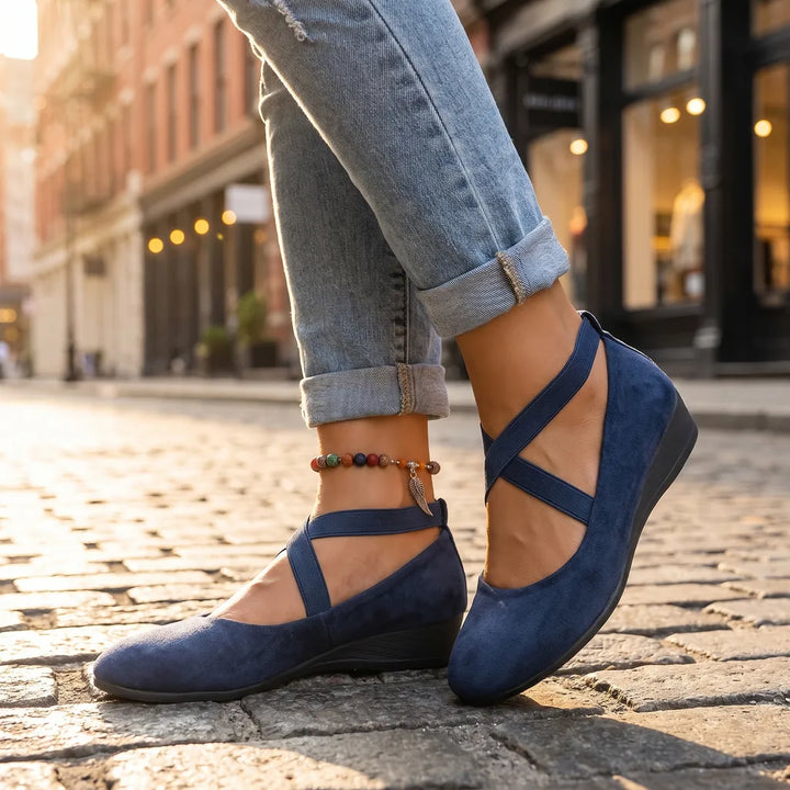 Women's Rosetta Crossover Wedge Sandals