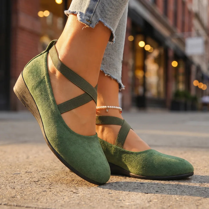Men's Green Calvin Pointed Wedge Loafers