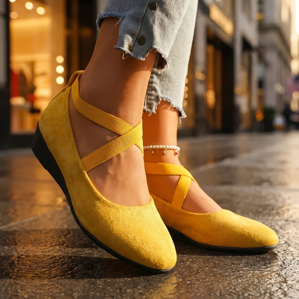 Men's Yellow Calvin Pointed Wedge Loafers